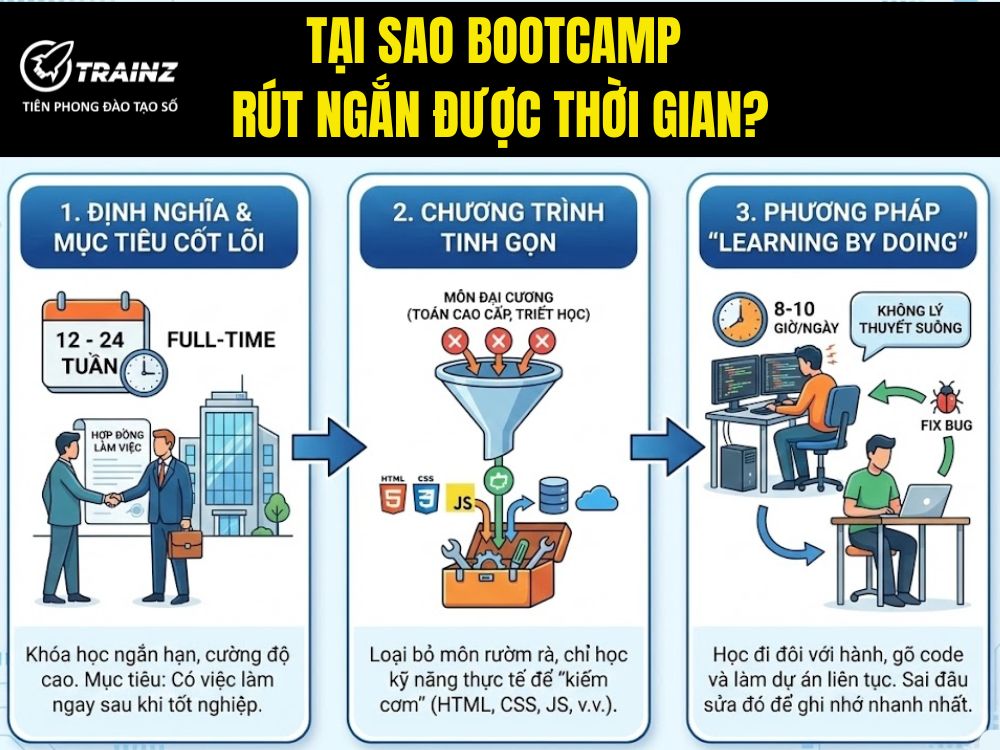 Tại sao Bootcamp rút ngắn được thời gian?